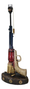 Western Star Texas Flag Six Shooter Pistol Gun With Bullets Desktop Table Lamp