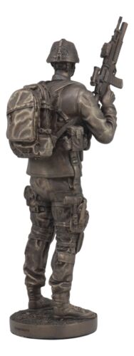 Modern Military Commando Soldier Statue Desert Army Tactician On Guard Figurine