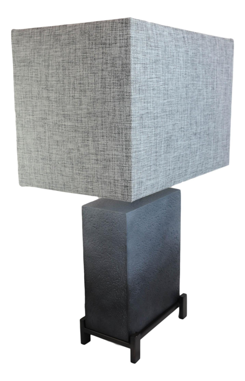 Contemporary Modern Elegant Grey Polystone Iron Metal Table Lamp With Shade