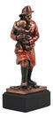 Heroic Fireman With Turnout Jacket Saving Child Statue Emergency Fire Rescue