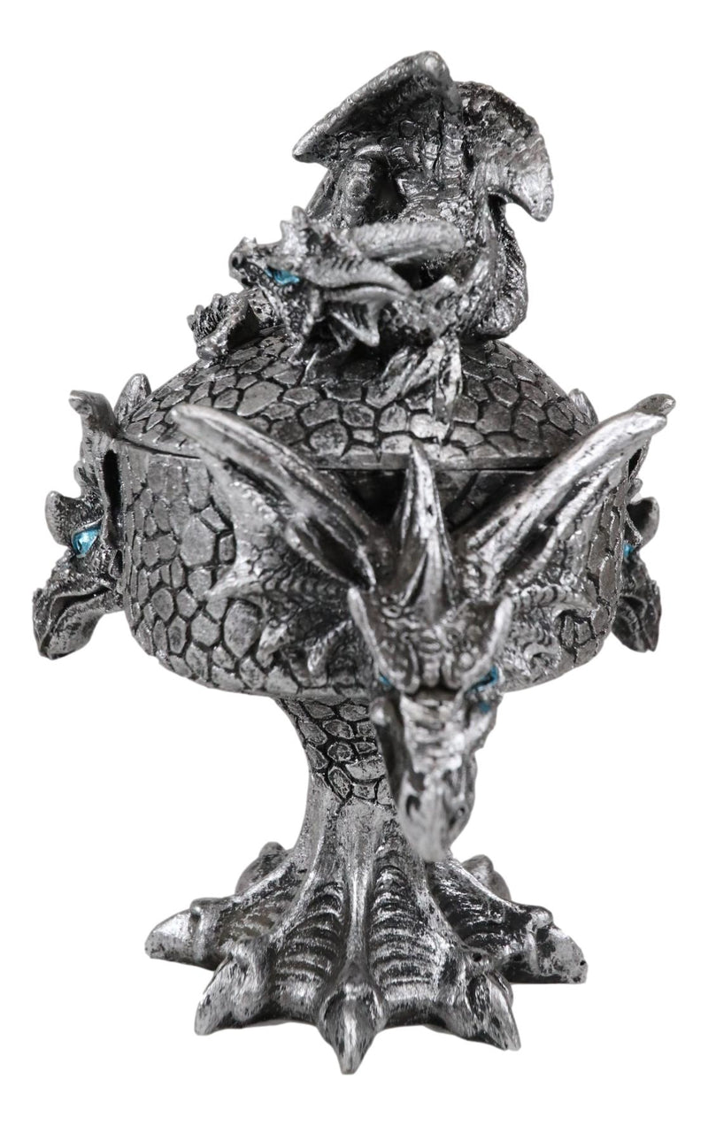 Ebros Dragon Trilogy Guarding Sleeping Wyrmling Decorative Jewelry Box Figurine