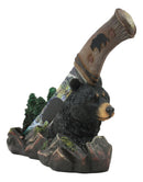 Black Bear In Mountain Forest Landscape Statue With Large Letter Opener Dagger