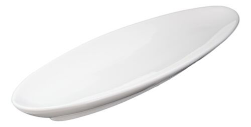 Contemporary Sleek Design White Porcelain Oval Plate Serving Platter 16"Long