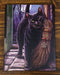 Brush With Magick Black Cat With Pentagram Broom Wood Framed Canvas Wall Decor