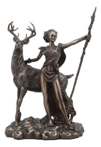 Greek Roman Goddess Of The Hunt Moon And Nature Diana With Stag Statue Artemis