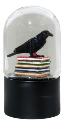 Day Of The Dead Edgar Allan Poe Raven Bibliography Glitter Water Globe Figurine