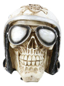 Air Force Aviation Airman Fighter Pilot Helmet Skull With Aviator Shades Statue