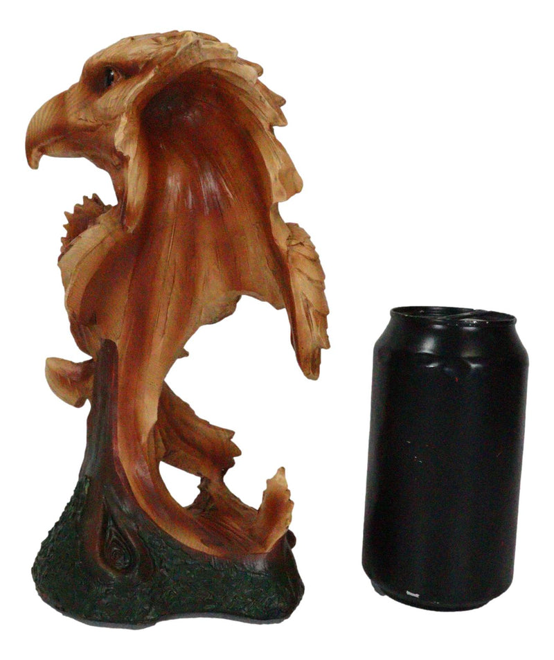 American Pride Bald Eagle Bust With Soaring Eagle Sculpture In Faux Wood Finish