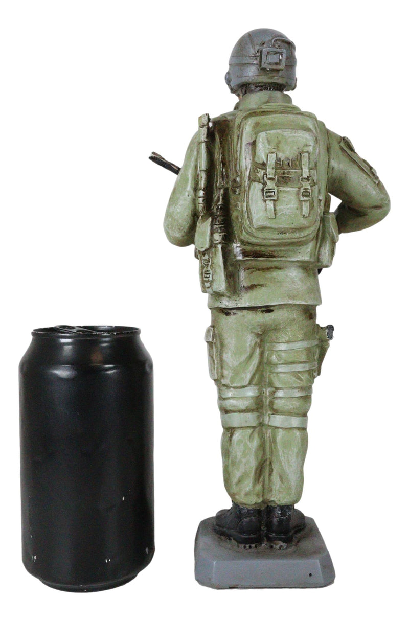 Military Marine Army Deploy Soldier On Guard With Rifle And Backpack Figurine