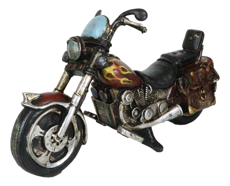 Retro Black Chopper Road Hog Motorcycle Salt And Pepper Shakers