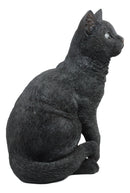 Ebros Large Lifelike Pawing Mystical Black Cat Statue 11.75"H with Glass Eyes