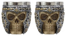 Ebros Skull With Battle Helmet Tea Coffee Cup Mug 8oz (2 Pieces)