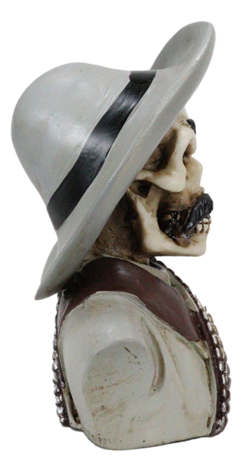 Day of The Dead General Pancho Villa Skull Skeleton Bust Mini Figurine