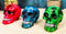 Colorful Rock And Roll Lightning Thunder Bolt Skulls Mini Figurines Set Of 3