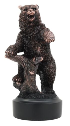 Wall Street Standing Grizzly Bear Statue Bronze Electroplated Resin Figurine