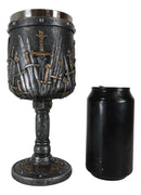 Ebros Medieval Iron Throne Of Valyrian Steel Swords Armory Wine Goblet Chalice With Dragon Scales Sword Handle Stem 12oz Dungeons And Dragons Elixir Of Life GOT Themed Accessory Party Prop Decor