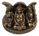 Ebros Triple Moon Goddess Maiden Mother Crone Pentagram Business Card Holder Figurine