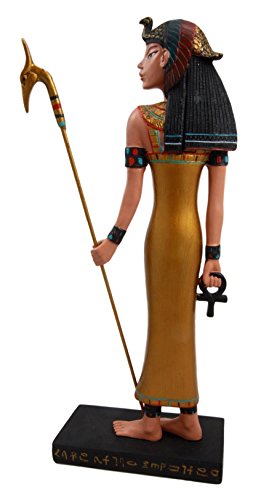 Ebros Classical Egypt Mother Isis Ra Holding Ankh & Staff Slim Figurine 10"H