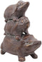 Cast Iron Whimsical Animal Totem Acrobatic Stacked Hedgehog Trio Garden Statue