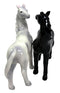 Romantic Black & White Horses Ceramic Magnetic Salt Pepper Shakers Set Figurine