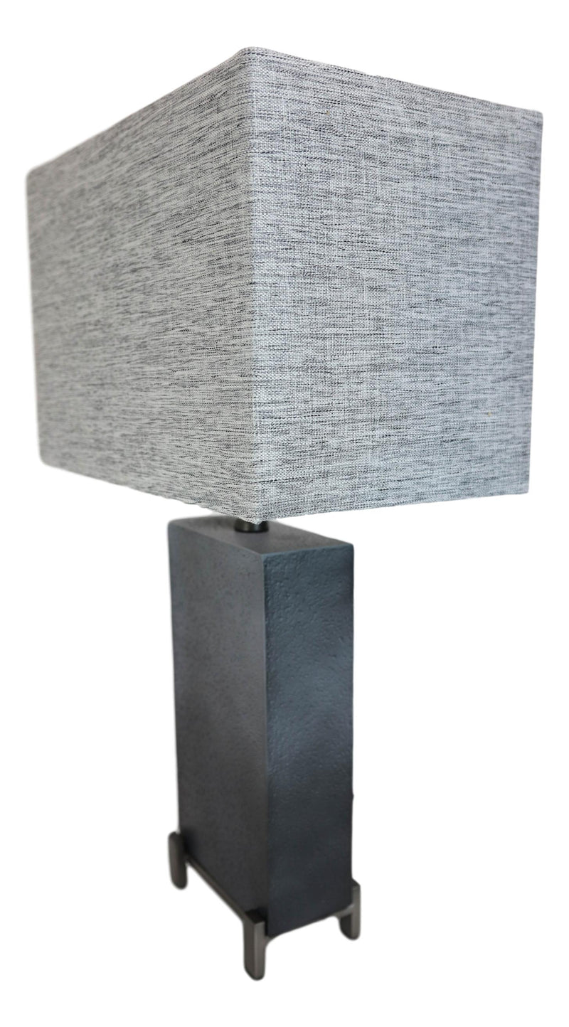 Contemporary Modern Elegant Grey Polystone Iron Metal Table Lamp With Shade 25"H