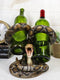 Rustic Western Coiled Diamondback Rattlesnake Snake Double Wine Bottles Holder