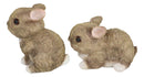 Set Of 2 Whimsical Cute Baby Bunny Rabbits Pet Pal Fairy Garden Figurines