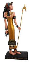 Ebros Classical Egypt Mother Isis Ra Holding Ankh & Staff Slim Figurine 10"H