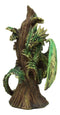 Ebros Mother And Baby Gaia Tree Earth Dragon Wyrmling Statue Figurine SET OF 2