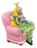 Bookworm Crown Princess Fairy Sitting On Pink Sofa Money Coin Bank Figurine