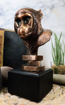 Wildlife Tropical Rainforest Chimpanzee Monkey Ape Head Bust Figurine With Base