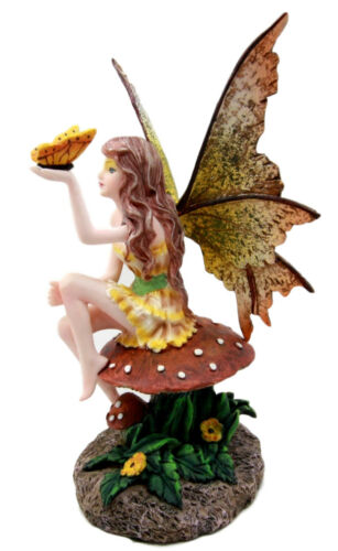 Amy Brown Tropical Sunny Yellow Butterfly Fairy Enchanted Forest Figurine 6.25"