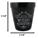 Black Cat Witches Garden Wicca Witchcraft Apothecary Flower Herbs Planter Pot