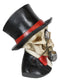 Gentleman Skeleton Skull With One Eye In Tuxedo Top Hat Smoking Cigar Figurine