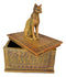 Egyptian Goddess Bastet Cat Eye Of Horus Sandstone Decorative Jewelry Box Figure