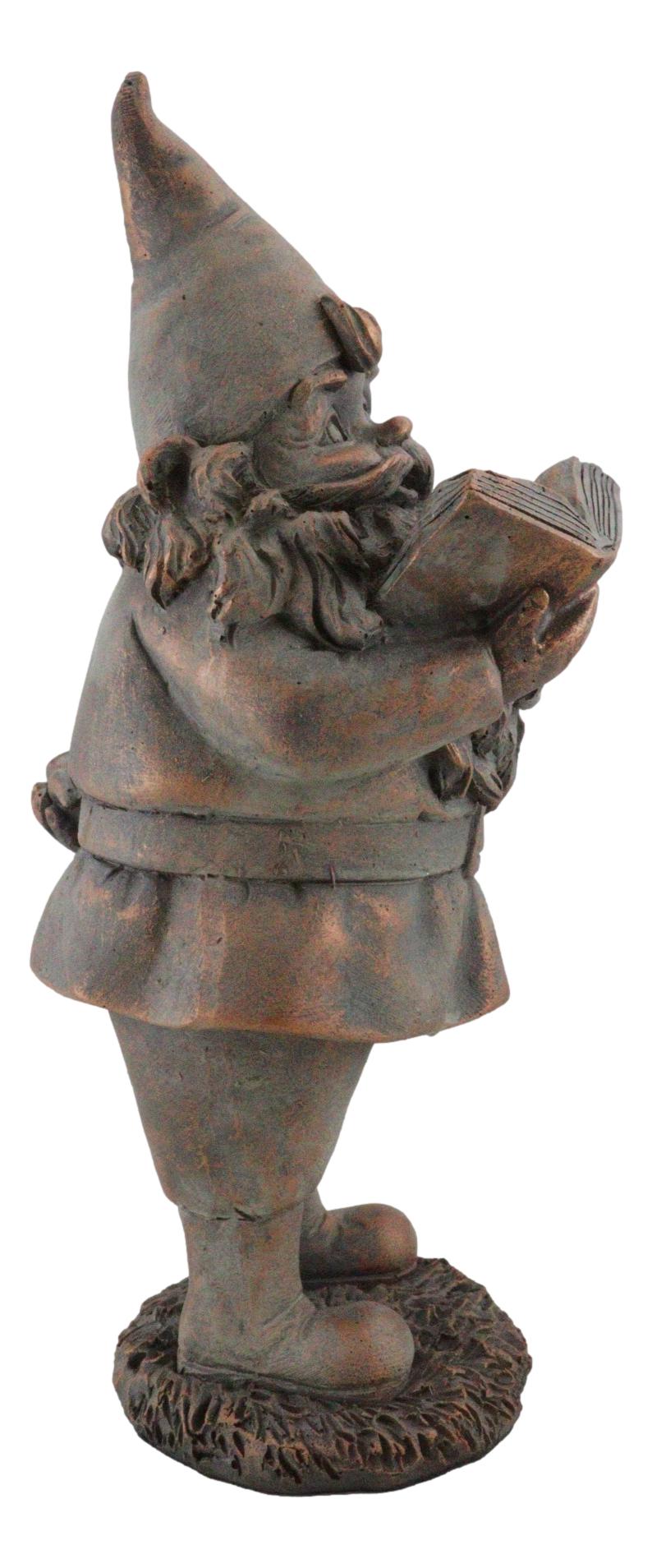 Whimsical Festive Holiday Novelty Old Mr Gnome Dwarf Reading Story Book Figurine