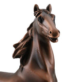 Rustic Western Country Equestrian Beauty Horse Bronzed Resin Figurine With Base