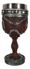 Western Stars And Horseshoes Floral Scroll In Faux Tooled Leather Wine Goblet