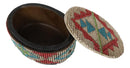 Rustic Western Aztec Tribal Pattern Faux Wood Jewelry Trinket Decorative Box