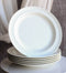 Pack Of 6 Contemporary Irregular Ridged Matte White Melamine Large Dinner Plates