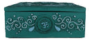 Feng Shui Zen Buddha Auspicious Ohm Symbol Lotus Mandala Flower Decorative Box