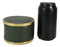 Faux Crocodile Pattern Green Print With Gold Trim Round Decorative Jewelry Box