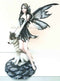 Large 20" Tall Shadow Night Fairy With Lycan Alpha Gray Wolf Statue Figurine