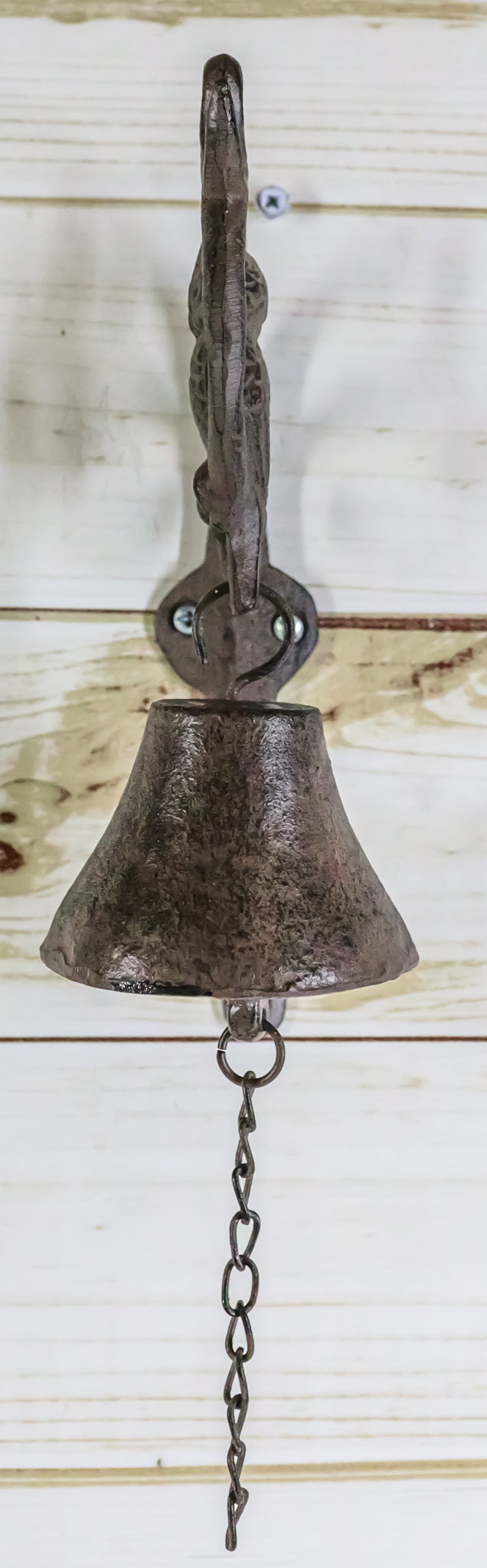 Cast Iron Rustic Western Wise Owl On Branch Scrolls Door Wall Dinner Yard Bell