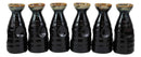 Ebros Glazed Ceramic Brown Waterfall Japanese Wine Sake Tokkuri Flask Pack of 6 Flasks