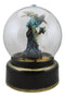 Aqua Blue Dragon On Rock Pillar Musical Air Powered Glitter Globe With LED Light