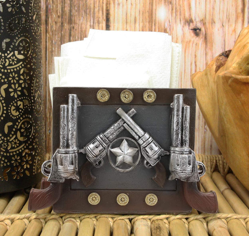 Ebros Wild Wild West Texas Star And Six Shooter Pistols Cowboy Napkin Holder