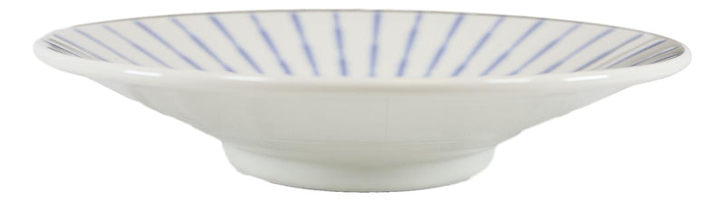 Japanese White And Blue Focus Reduction Glazed Ceramic Shallow Bowls Pack Of 2