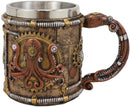 Ebros Steampunk Kraken Octopus Cyborg Drinking Mug Cup 6"W 14 Ounce Capacity