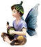 Ebros Sitting Boy Fairy Garden Figurine With Giant Acorn Mythical Sprite Sculpture 3"H